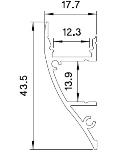 Profilo LED in alluminio da parete grigio 2m