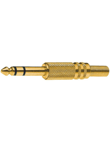 Spina jack volante ⌀6,3 stereo dorato
