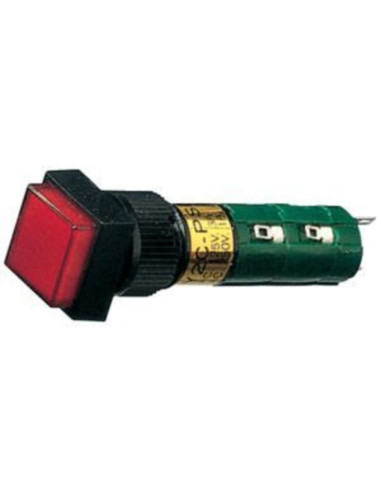 Pulsante bipolare luminoso quadrato rosso 04/06454-00