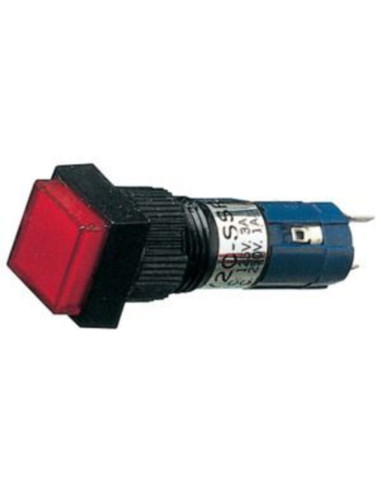 Interruttore unipolare luminoso quadrato rosso