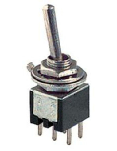 Deviatore leva 2 sc. 2 pos. subminiatura a pannello