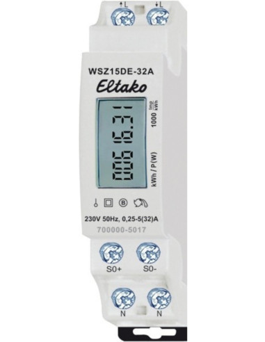 Contatore di energia monofase max. 32A digitale, 1 modulo din