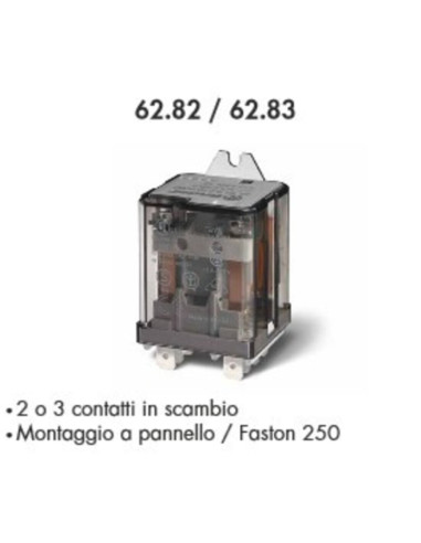 Rele' di potenza 3sc 24VAC 16/30a term. faston fissaggio alette