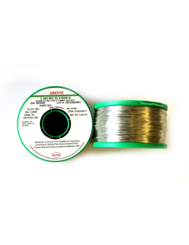 Stagno 99c 502  5c 0,5mm 250gr lega 99c sn99,3/cu0,7 fusione 228/243°