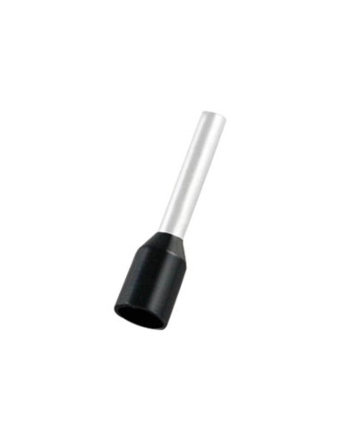 Terminale a bussola isolato x cavo 1,5mm nero - confezione 100pz