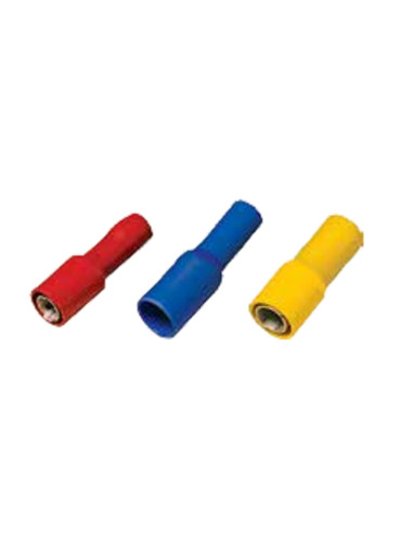 Innesto cilindrico femmina isolato rosso 4mm PVC