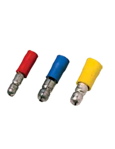 Innesto cilindrico maschio isolato rosso 4mm PVC