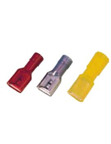 Faston femmina completamente isolato  rosso 4,8mm