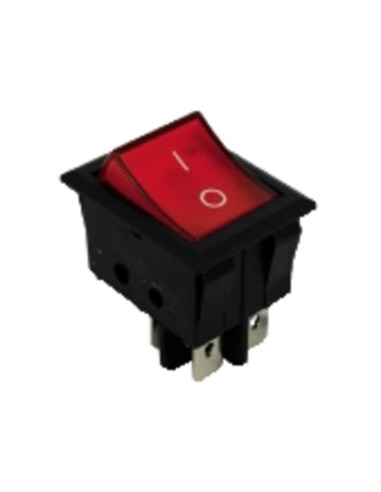 Interruttore bipolare rosso on-off 4p