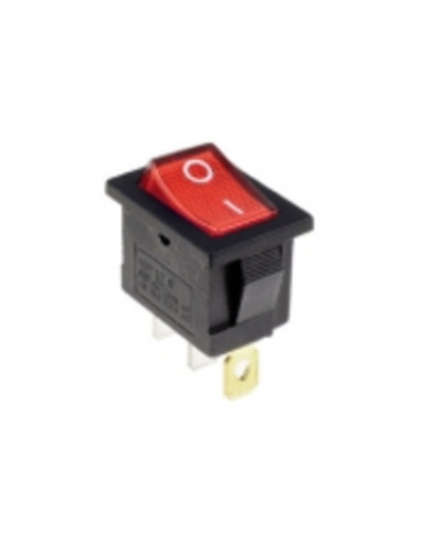 Interruttore unipolare luminoso a bilancere 12V rosso