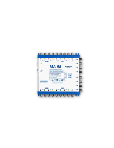 Multiswitch attivo passante 9 in 9 out guad. 29db regolabile 118dBµV