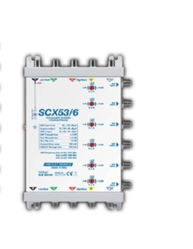 Multiswitch SCR 5x5x8 passante mix TV sat 0+6+12 TV -8db SCR automatico