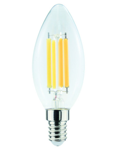 Lampada LED E14 220VAC 6,5W 4000k 806lm trasparente a filamento