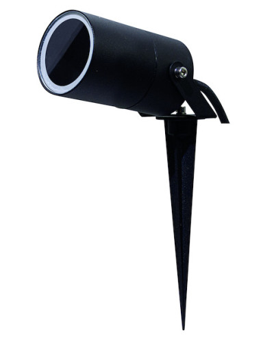 Portafaretto giardino c/picchetto GU10 IP65 220V ⌀60mm allum nero
