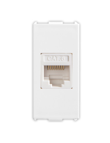 Frutto presa RJ45 Cat.6 non schermata bianca serie PIXIA