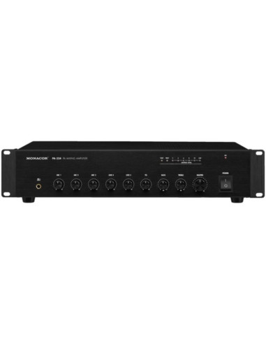 Mixer ampli pa 240wrms 3in micro + 2in aux phantom48 1in telefon 100V/4-8-16Ω
