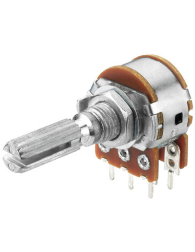 Potenziometro lin. stereo 50 k p6mm 0.1W