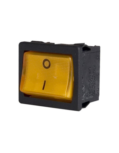 Inter. bipolare luminoso arancio 10A 250 vac faston 4.8 mm dima 19x22 mm cert. ul