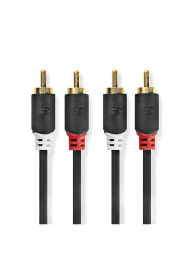 Cavo audio stereo 2 rca M/M gold plated 2m