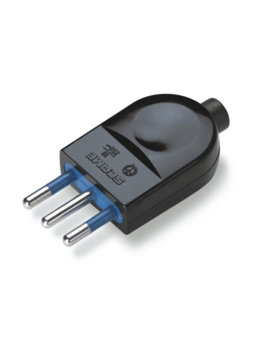 Spina dritta 2p+t 10A nera 106.3001/N