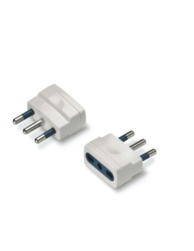 Adattatore semplice spina 2p+t-16a / presa 2p+t-10/16a bianca