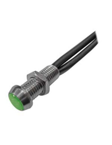 Segnalatore 12V con LED ⌀3 piat. verde