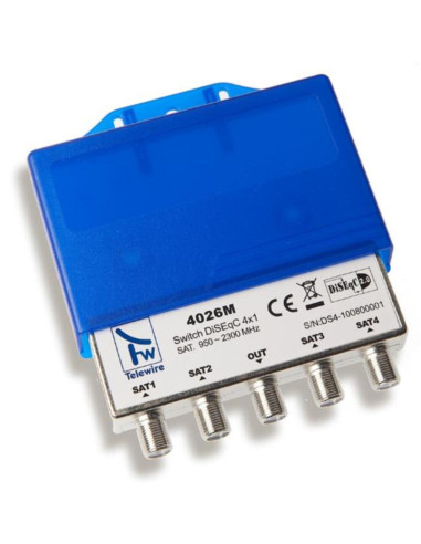 Switch  diseqc 2.0 / 4 input 1 output radiale 5 x 8 attivo