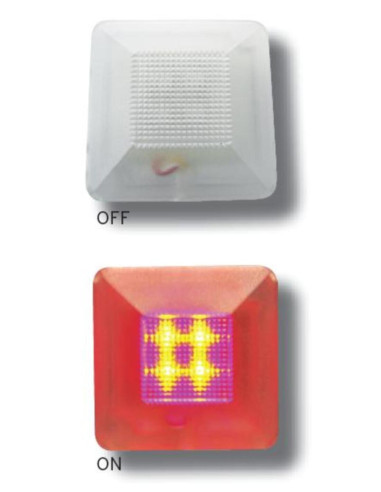 Ripetitore ottico 4 LED 12/24vcc rosso fissa o lampeggiante