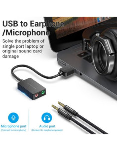 Scheda audio USB per cuffia e microfono 2