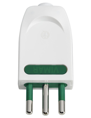 Spina elettrica 10A 2P+T orientabile bianca