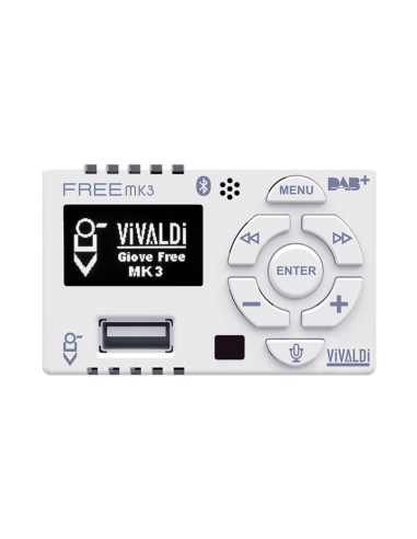 Amplificatore Hi-Fi 25+25W con bluetooth radio DAB e USB - linea giove bianco