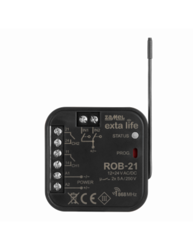Exta life - ricevitore radio x cancelli 2ch 12-24VDC