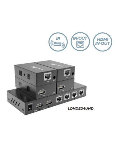Splitter extender HDMI 4K 1 input 1 out + 4 out RJ45 fino a 50mt RX inclusi + IR