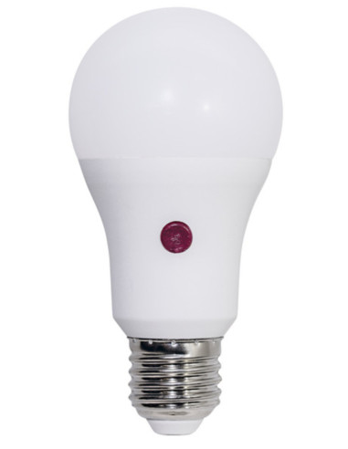 Lampada LED 220Vac E27 10,5W 3000k lm1055 con crepuscolare