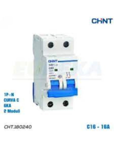 Interruttore MT 6kA 1p+N 16A Curva C