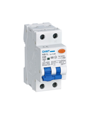 Magnetotermico differenziale 6kA 1p+N 16A 30mA Curva C Tipo AC