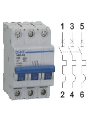 Nb1-63/c16-3p-6 - interruttore m/t 3p 16A curva c 6ka