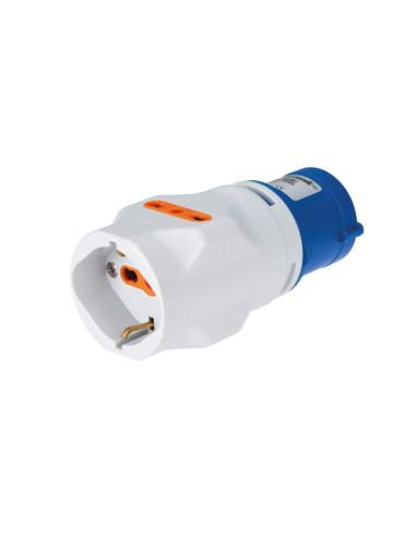 Adattatore sistema indistriale/civile spina 220V 2p+t/presa Schuko b