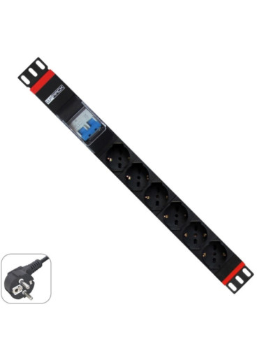 Multipresa rack 19" 6 ita/Schuko con magnetotermico