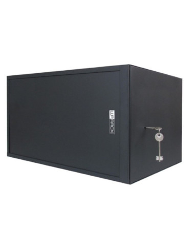 Armadio rack a muro 19"  6u nero serie sicurezza con serratura 560x600x325mm