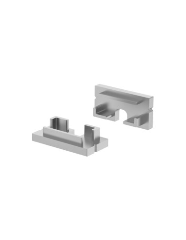 Set 2 tappi con foro per profilo PRO-1809 SURFACE colore silver
