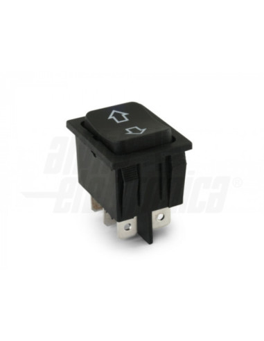Deviatore Nero 2P DPCO (ON)/OFF/(ON) 15A@250V 6 term. faston 6,3