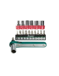 Set chiave a cricchetto con 17 inserti