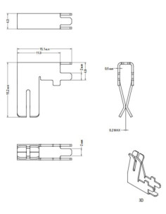 Connettore faston 90° 6,3 da circuito stampato 2