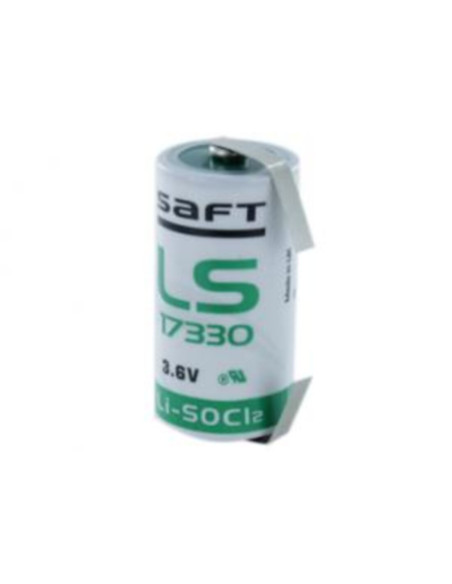 Batteria litio 2/3a 3,6V 2100mAh Saft con linguette  ⌀17x33mm
