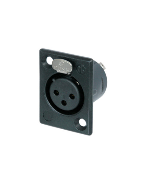 Connettore XLR da pannello femmina 3 poli a saldare contatti argento