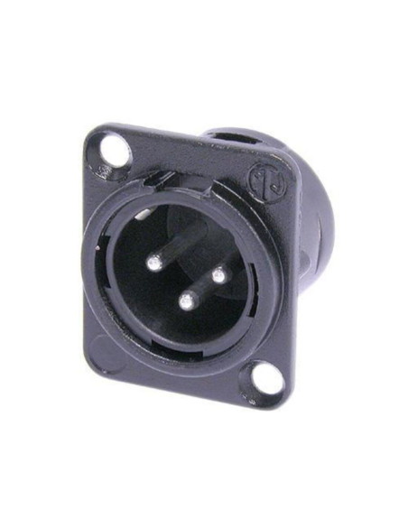 Connettore XLR maschio a saldare serie DL nero contatti argento