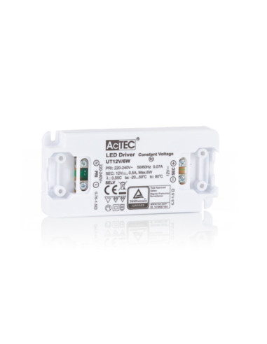 Alimentatore LED 12V 6W slim actec