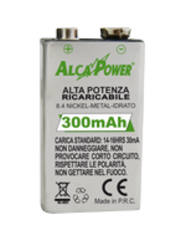 Batteria NiMH quadro 9V 300mAh