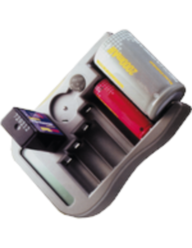 Tester per batterie AA, AAA, C, D, 9V e bottoni...